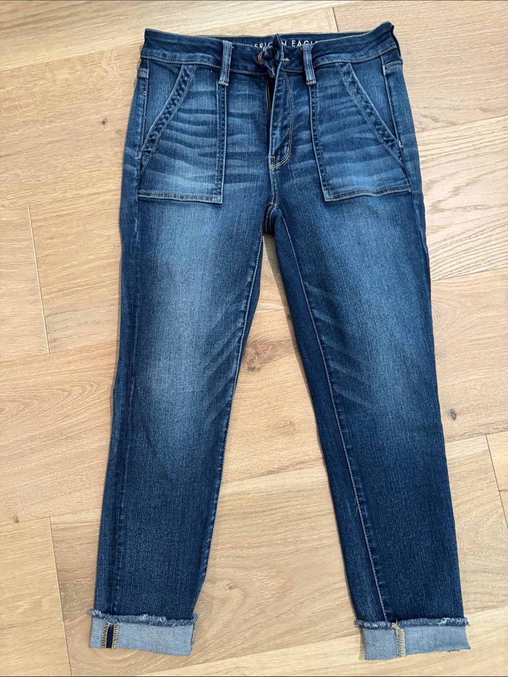 American Eagle Outfitters Dark Blue Crop Denim Jeans